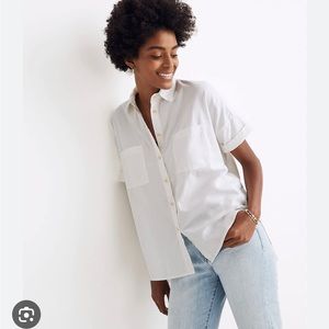 Madewell White Cotton Courier Shirt